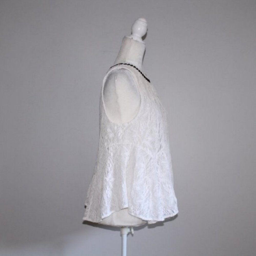Free People Maisie Lace Peplum Tank Top White S-M - Picture 11 of 16